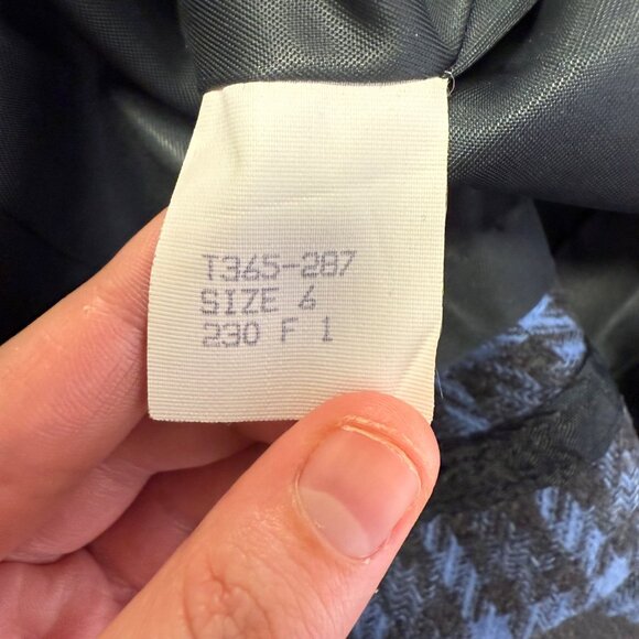 VTG Pendleton Womens Blue Black Houndstooth Wool Blazer Jacket Size 6 Preppy - Picture 6 of 10